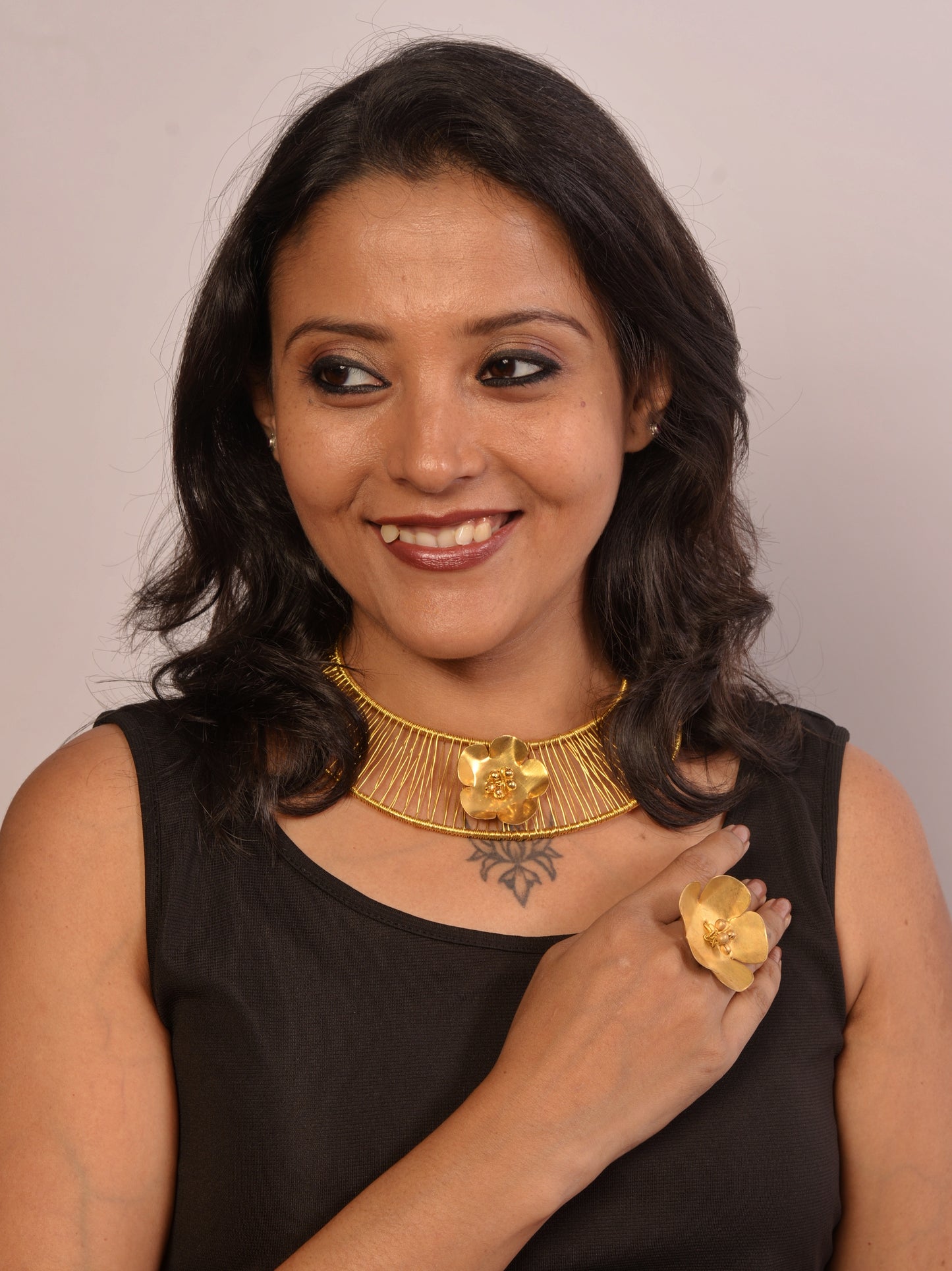 Gargi Contemporary Dokra Hasli Necklace