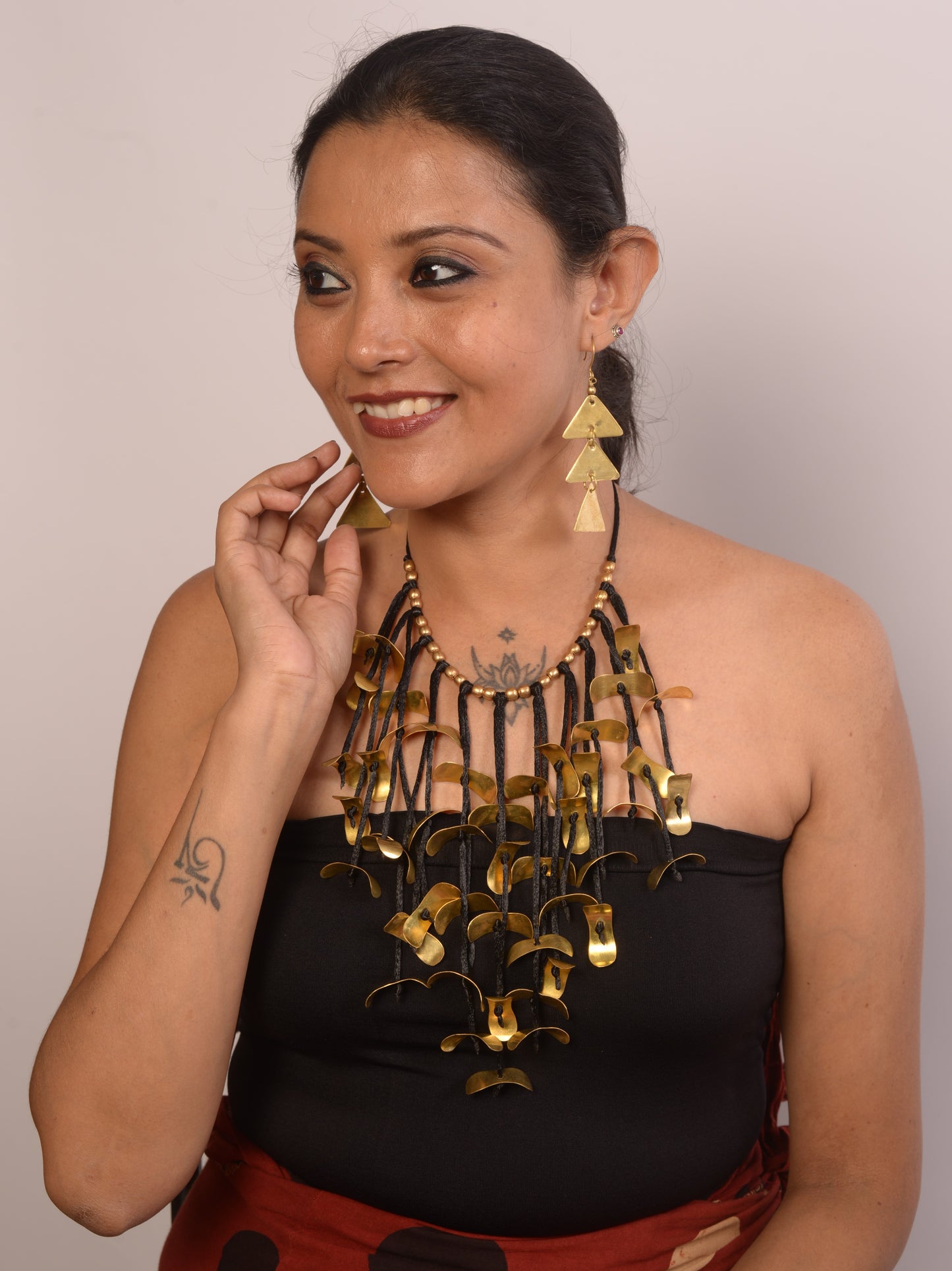 Mihika Contemporary Dokra Necklace