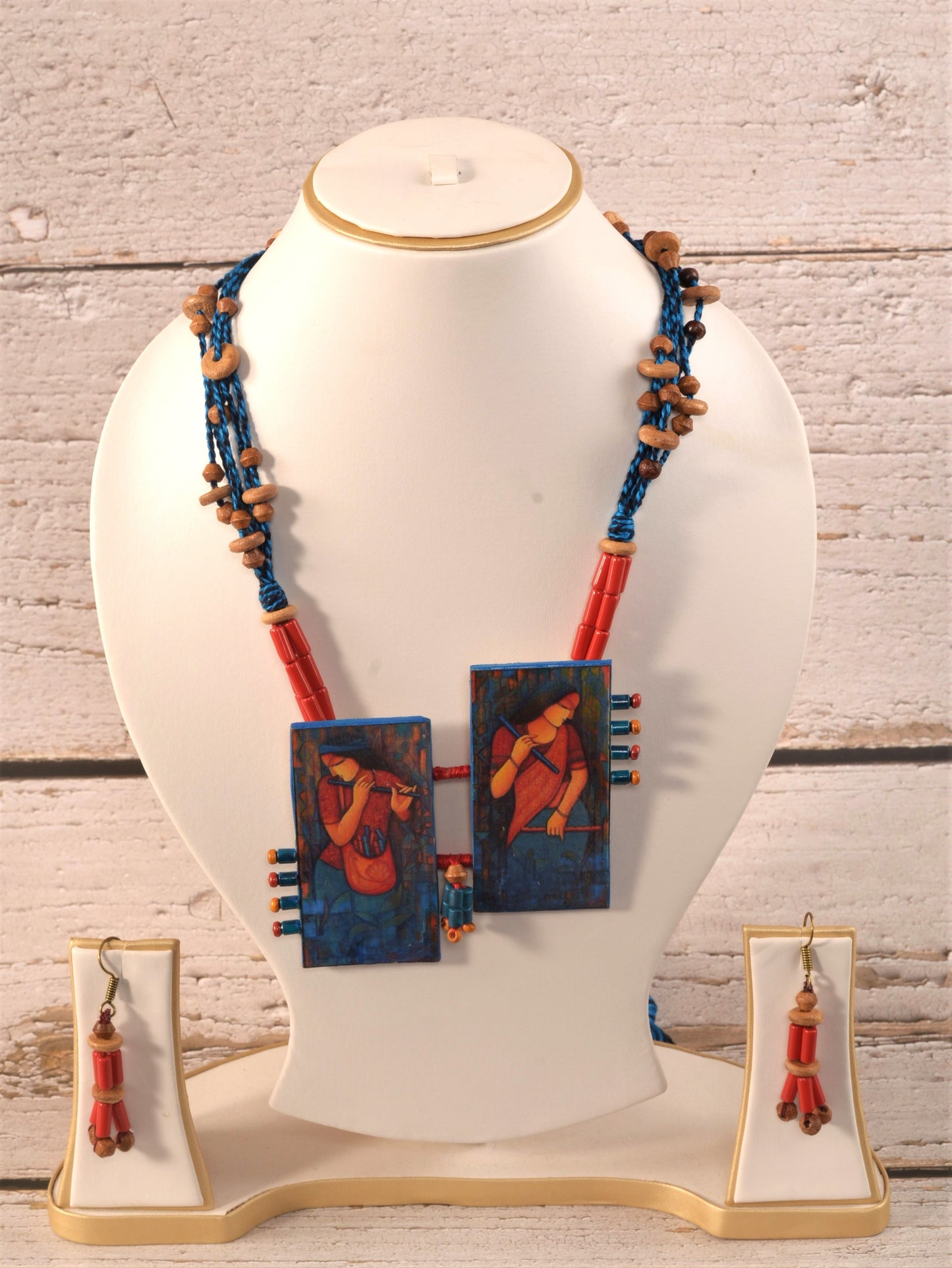 Radhika Clay Necklace & Earring set