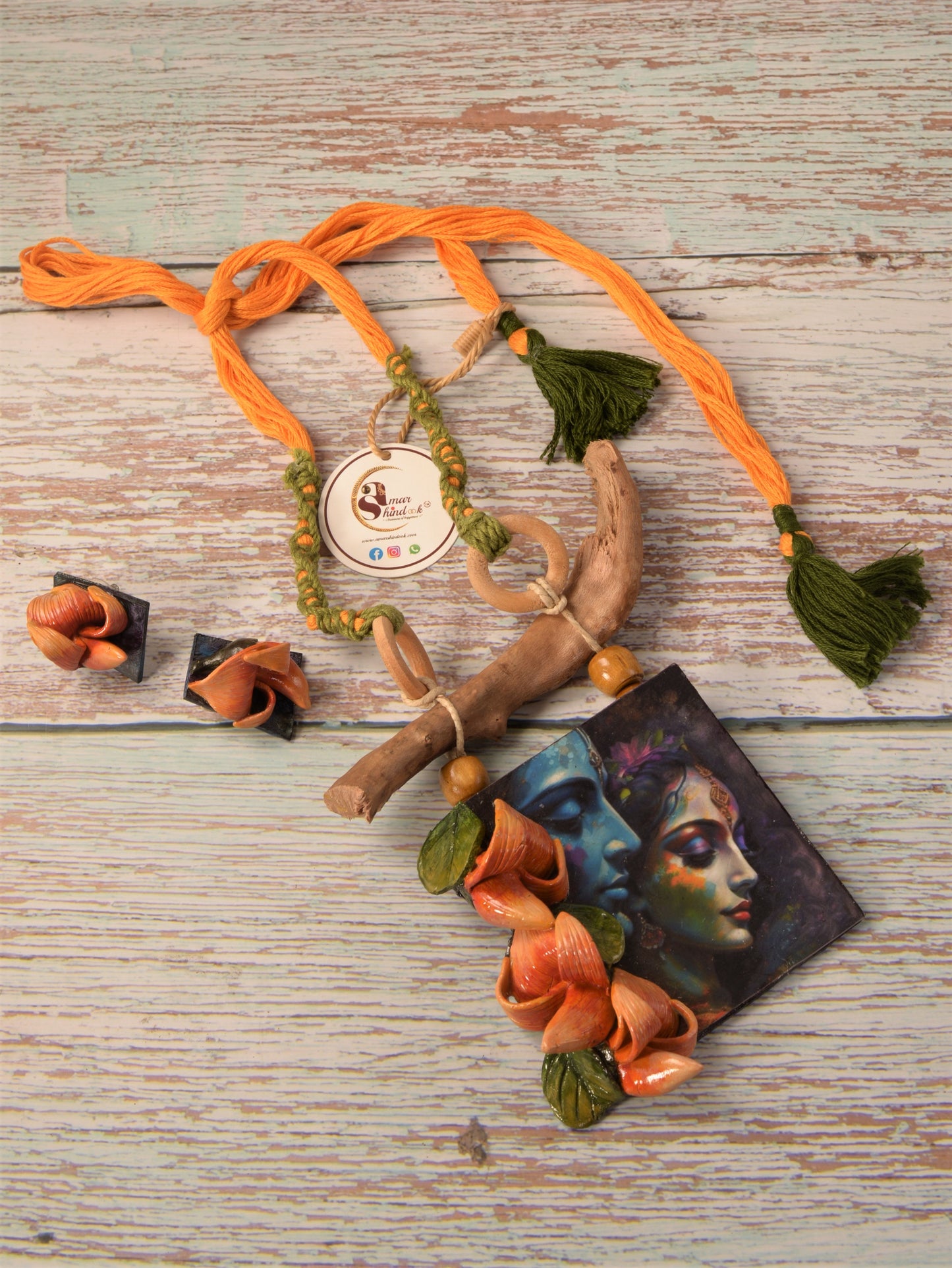 Mayukhi Clay Necklace & Earring set