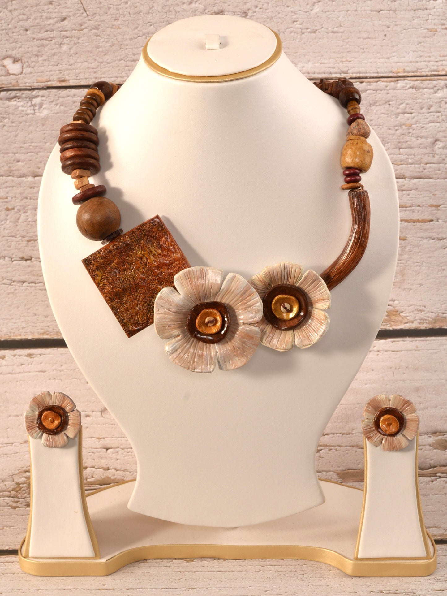 Mitra Clay Necklace & Earring set