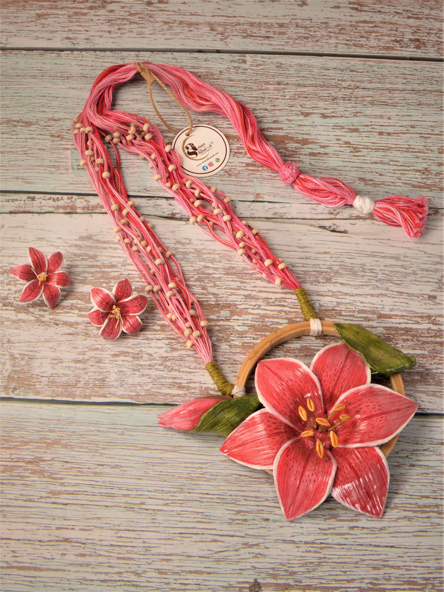 Anushka Lily Clay Necklace & Earring set