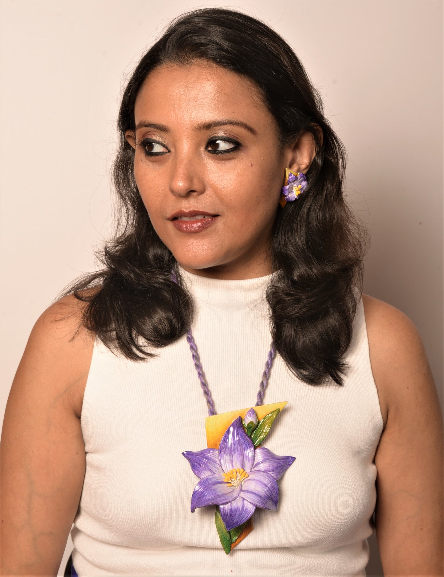 Ura Clay Necklace & Earring set