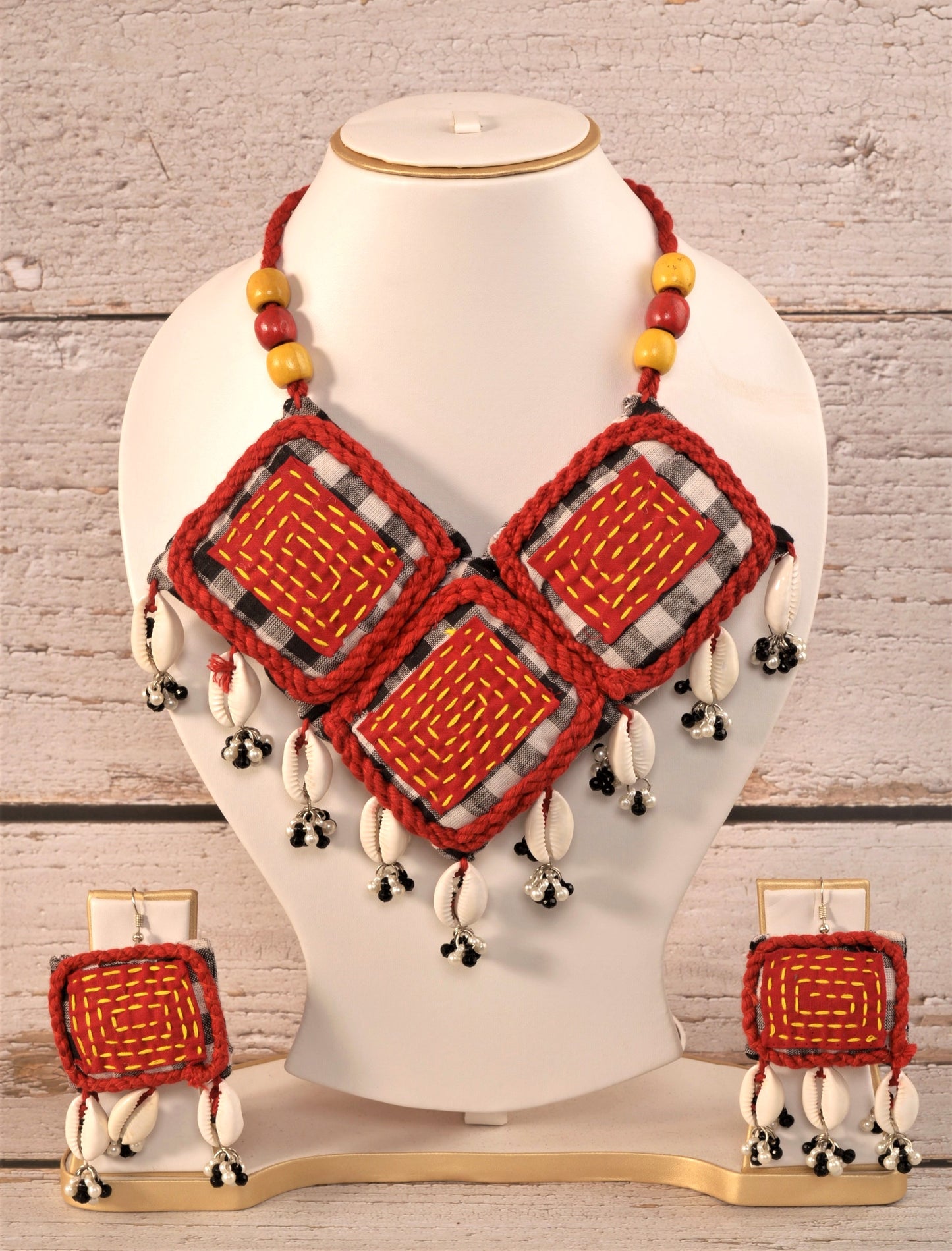 Abhigna Fabric Necklace & Earrings set