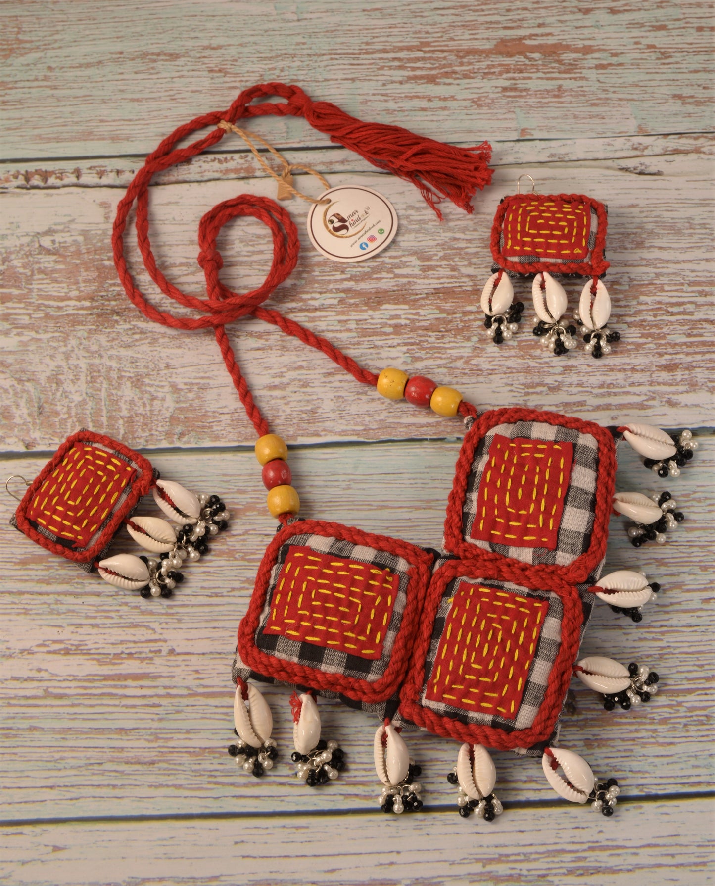 Abhigna Fabric Necklace & Earrings set
