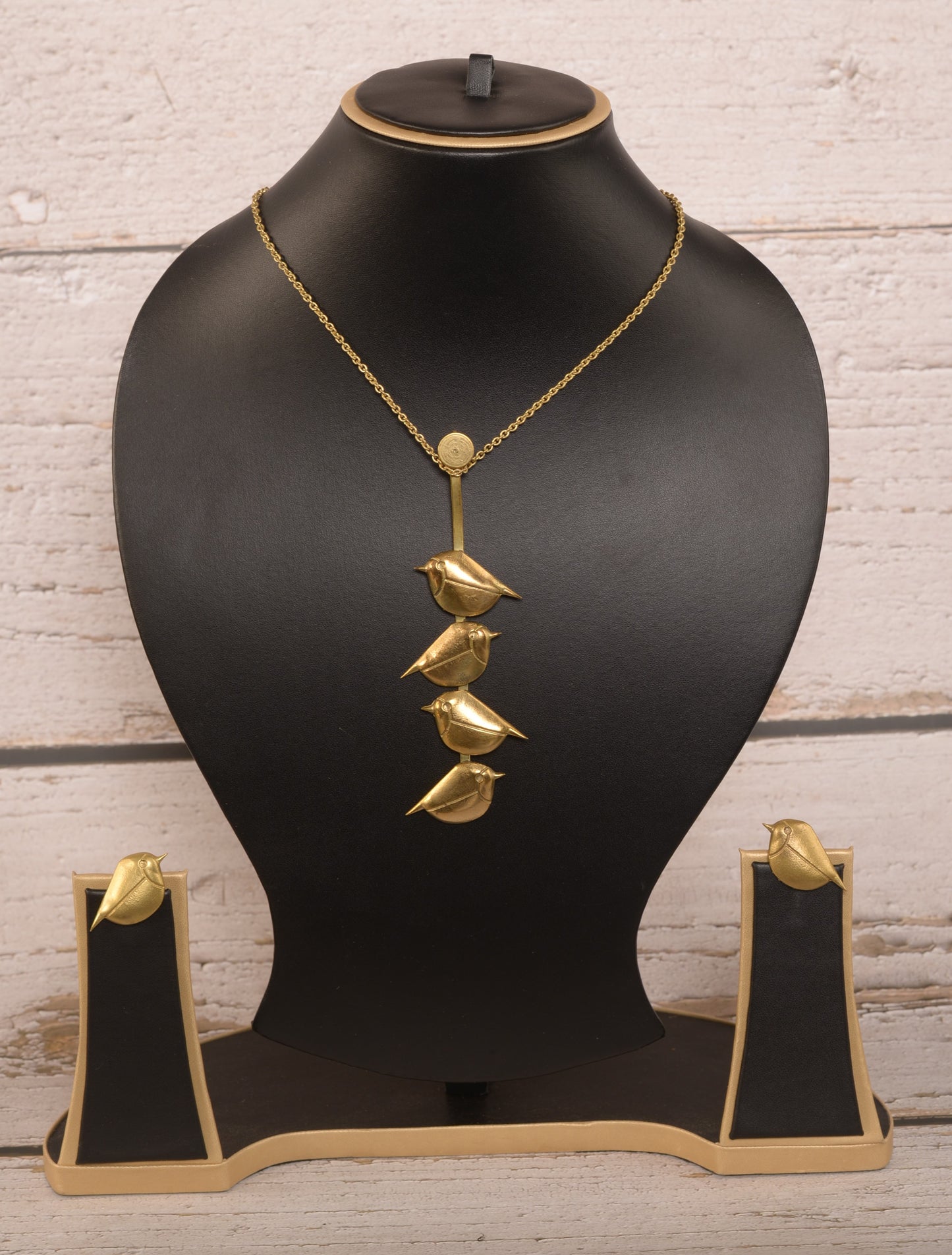 Aaravi Brass Pendant & Earrings set