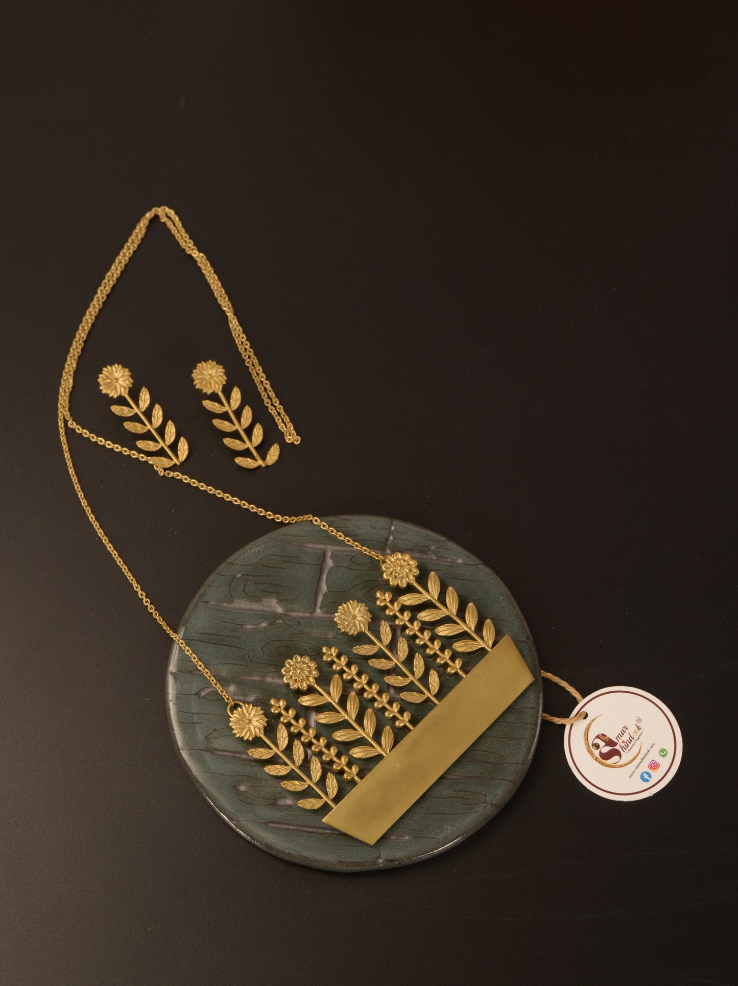 Bipasha Brass Necklace & Earrings set
