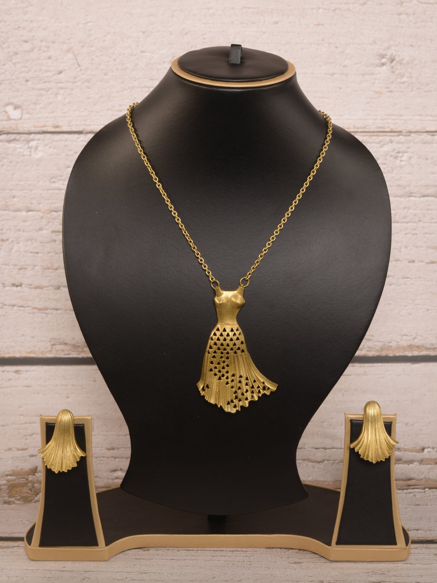 Bhumika Brass Necklace & Earrings set