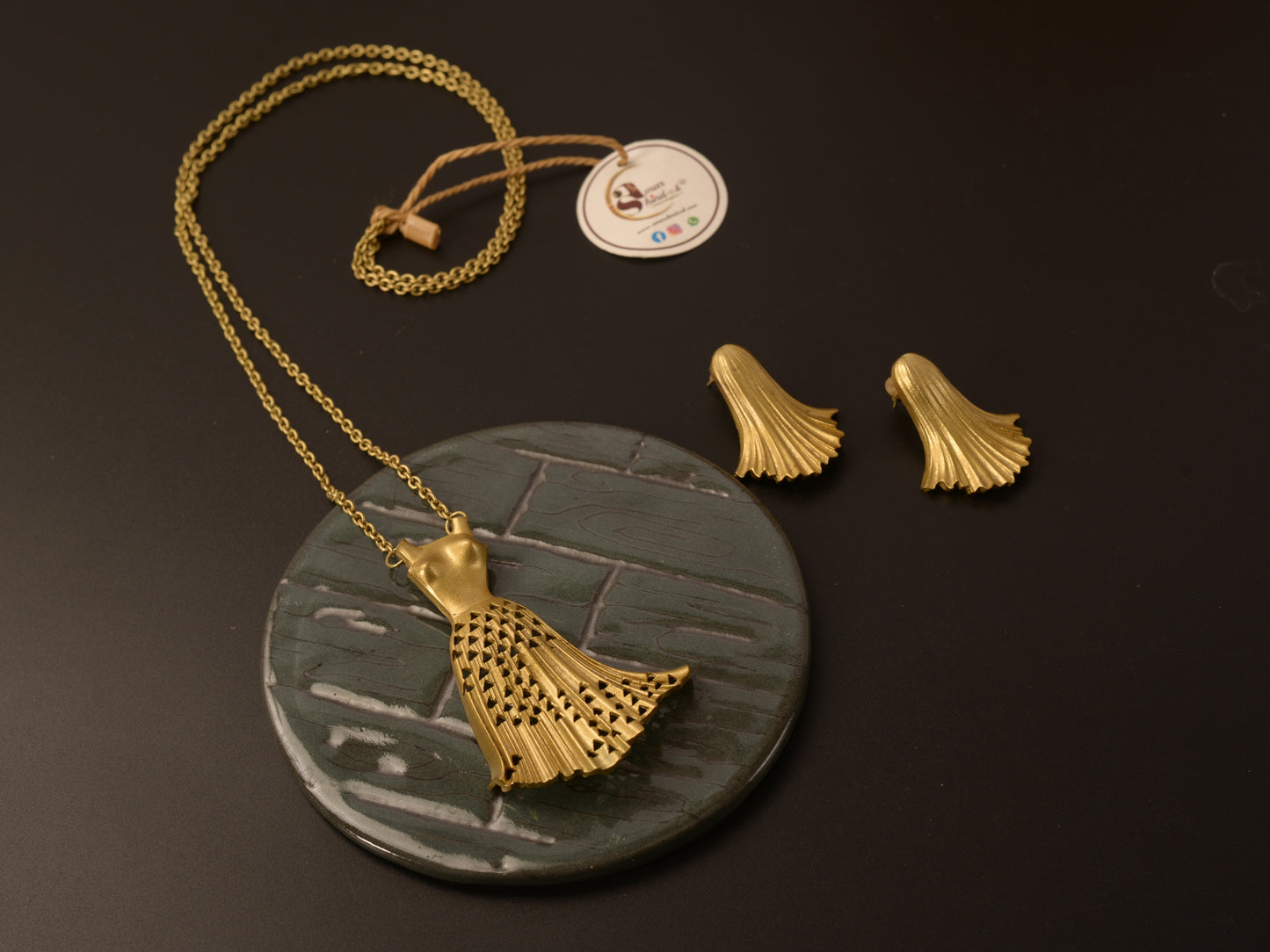 Bhumika Brass Necklace & Earrings set