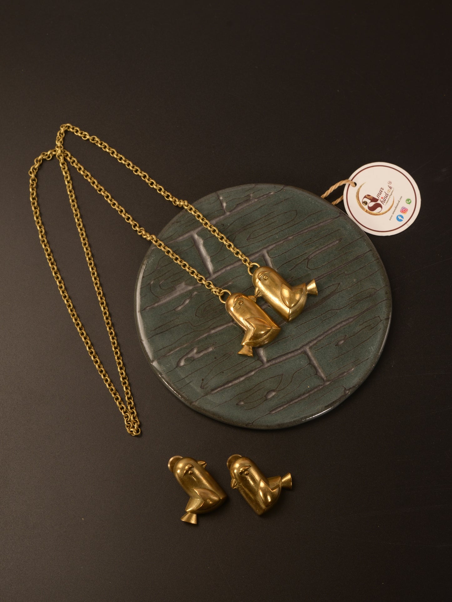 Chaitali Brass Necklace & Earrings set