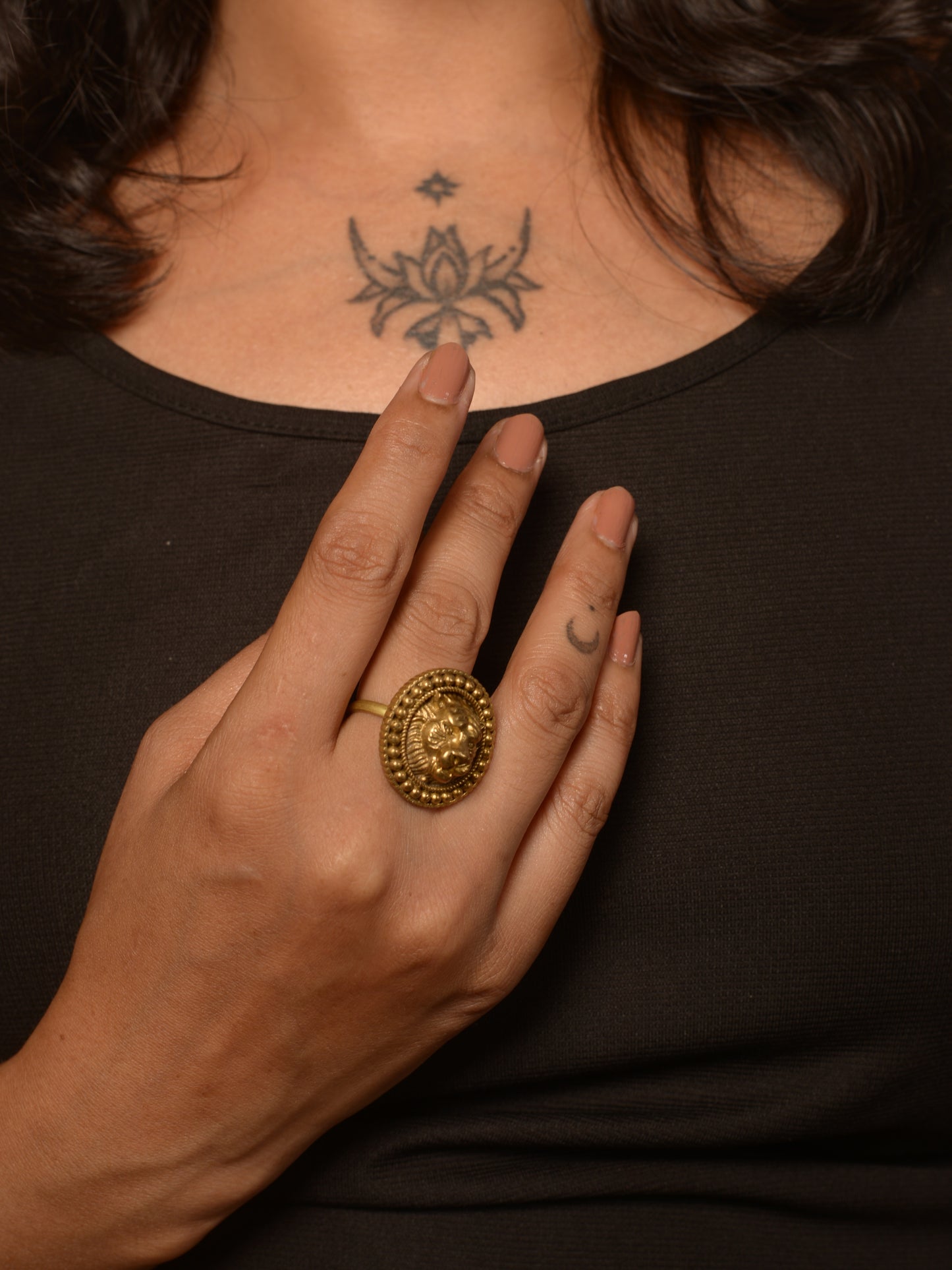 Jivika Brass Finger Ring