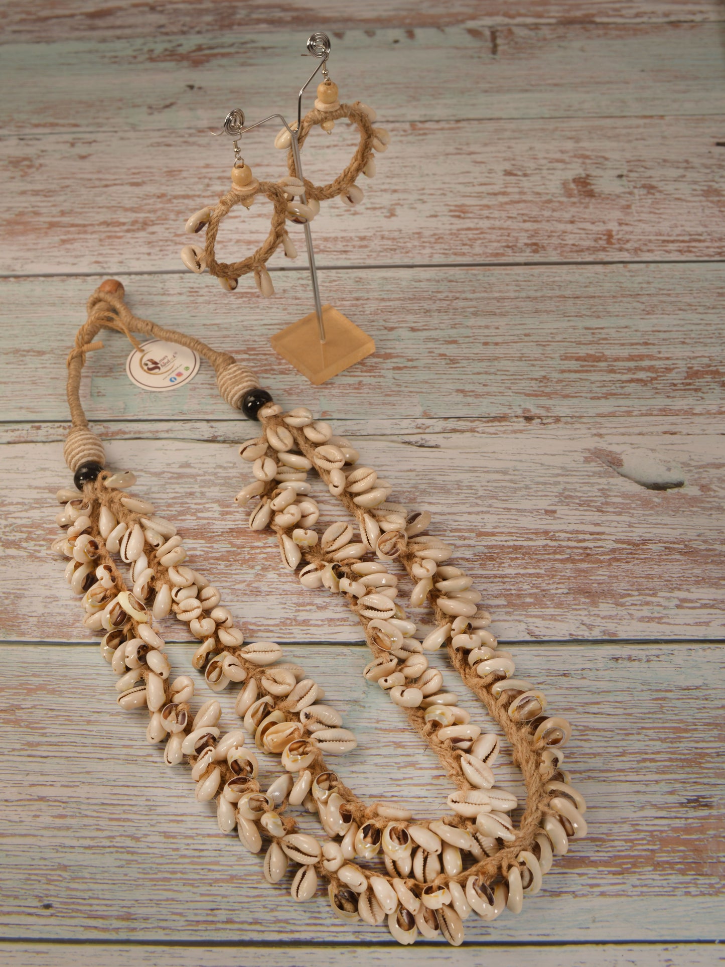 Adhita Jute & Kori Necklace & Earrings set