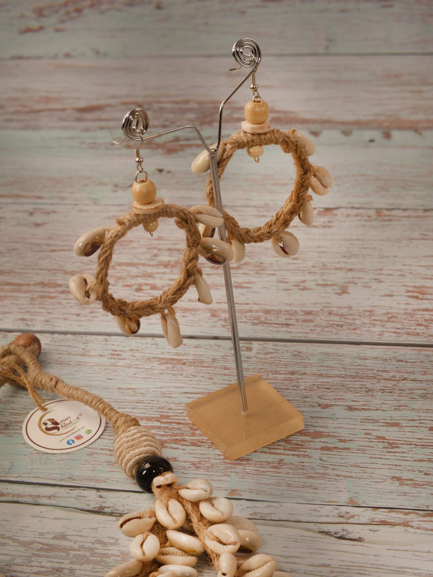 Adhita Jute & Kori Necklace & Earrings set