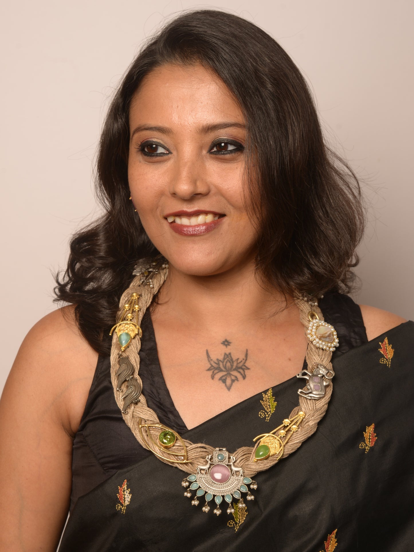 Ajaya Jute Ornamental Necklace & Earrings set