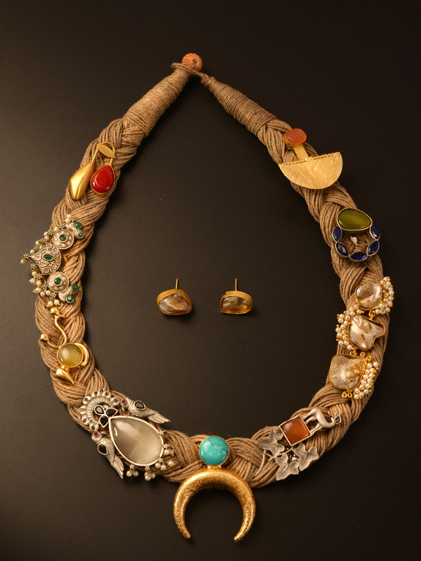 Aishani Jute Ornamental Necklace & Earrings set