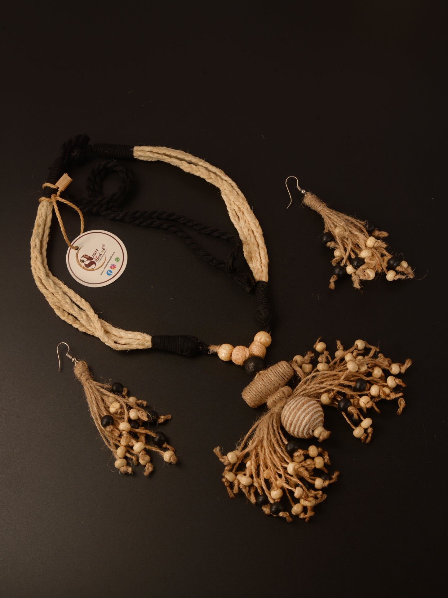 Alopa Jute Necklace & Earrings set