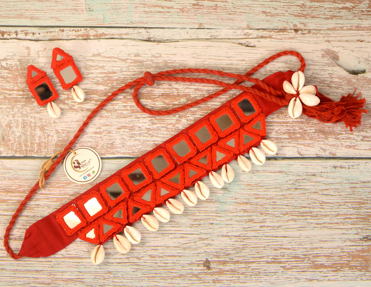 Anamika Mirror work Necklace & Earrings set