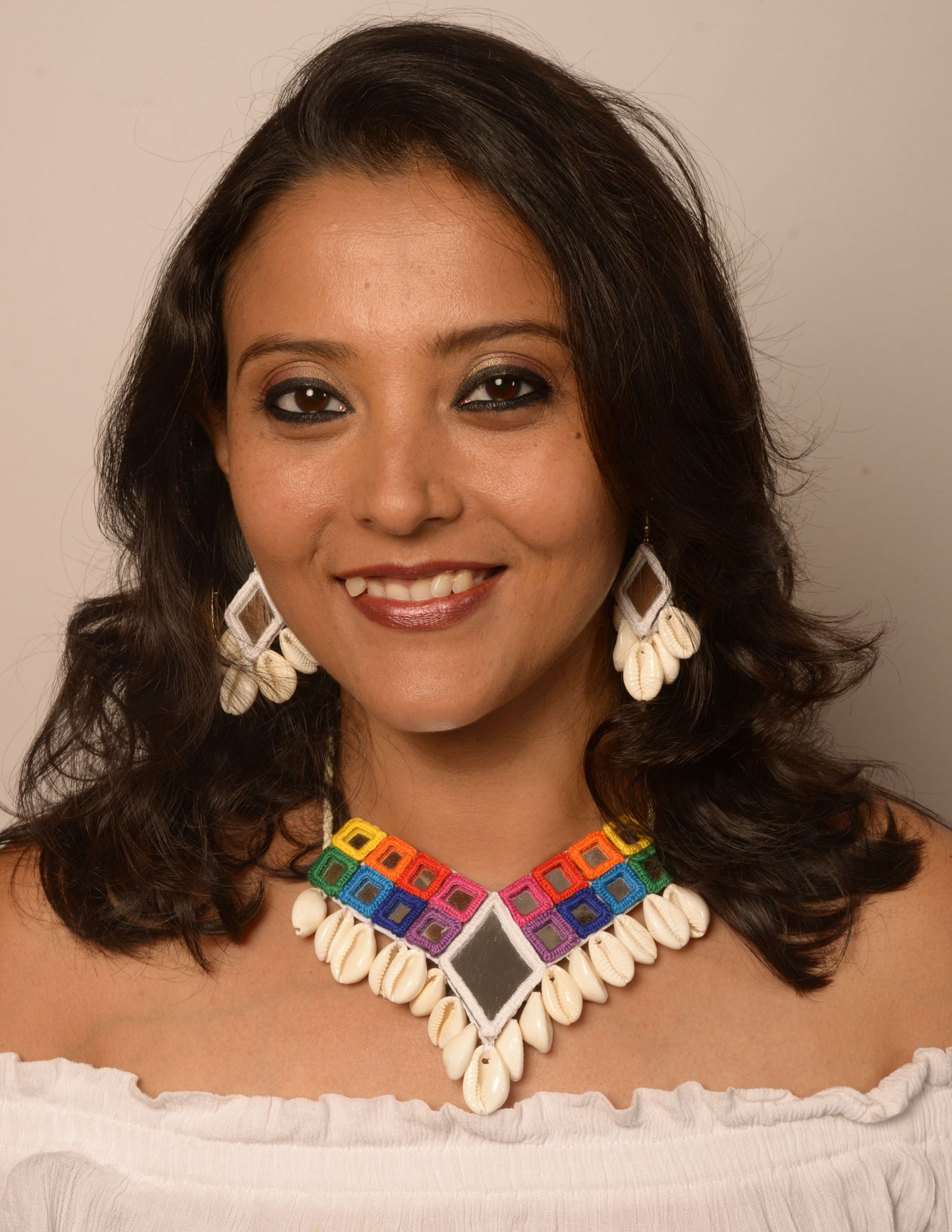 Anandita Mirror work Necklace & Earrings set