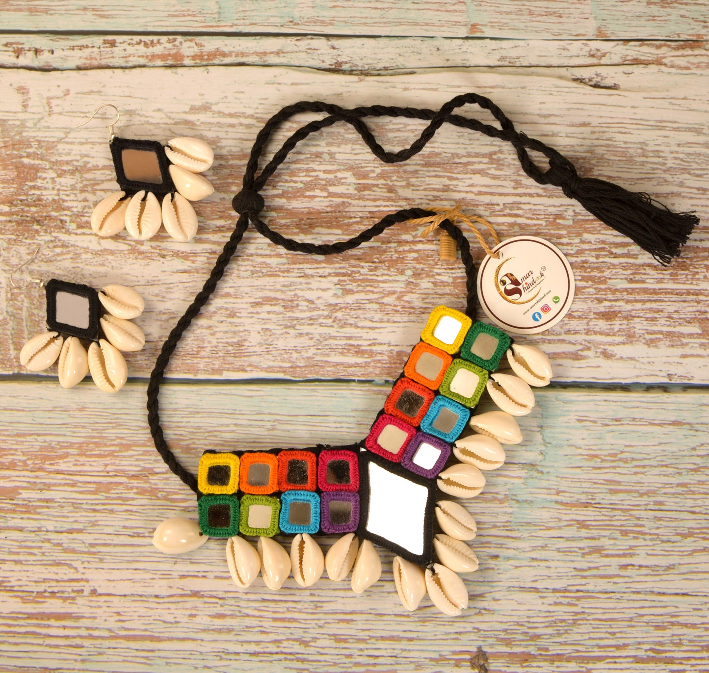 Baidehi Mirror work Necklace & Earrings set