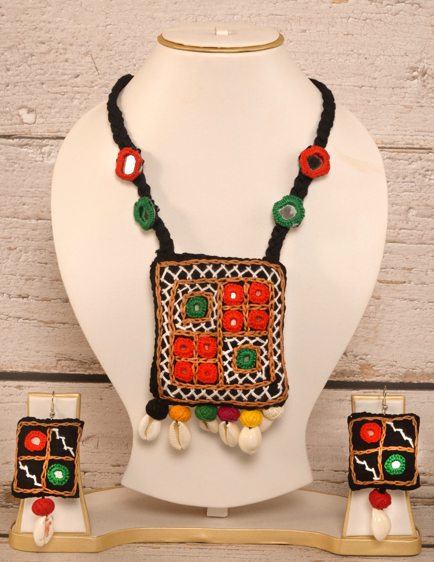 Chandraja Mirror work Necklace & Earrings set