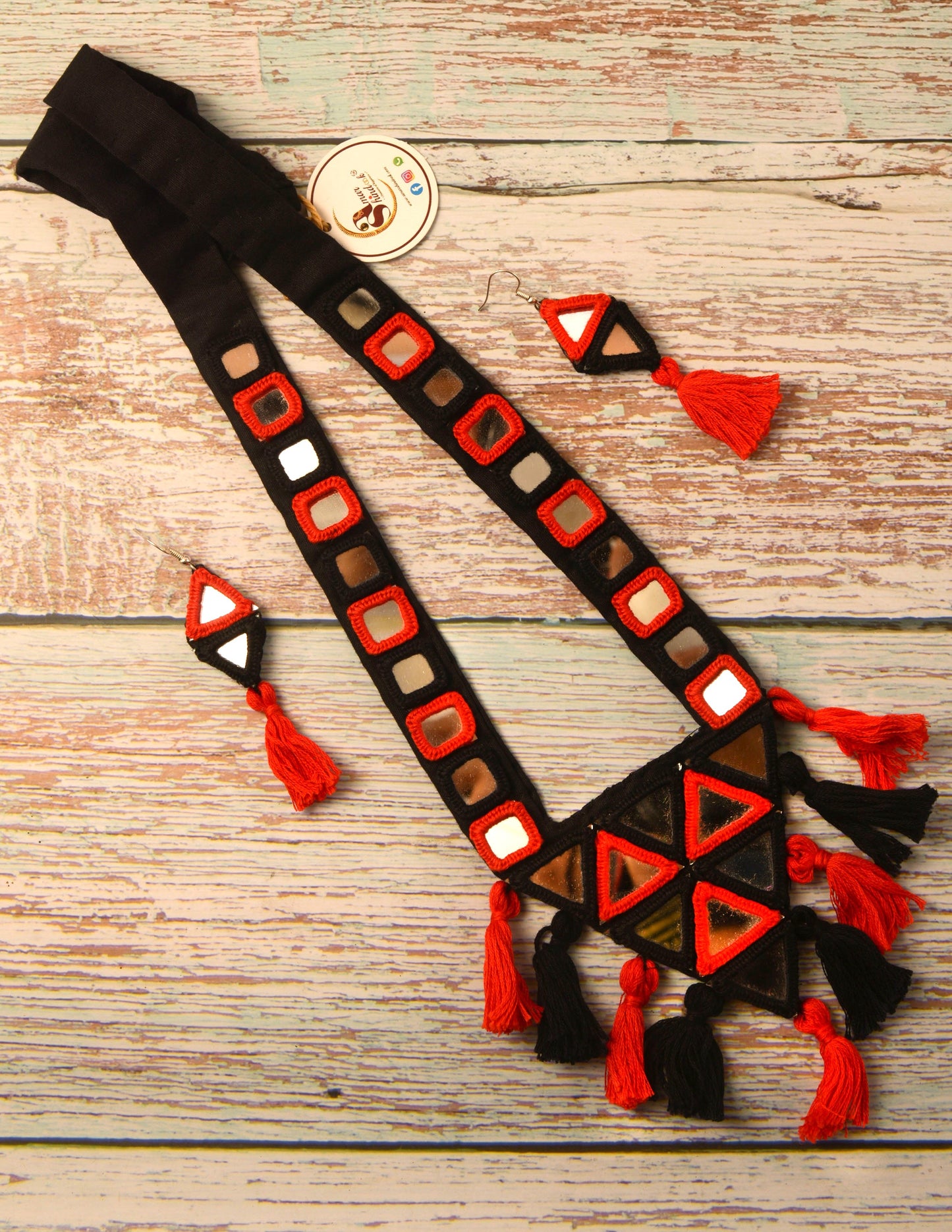 Baisakhi Mirror work Necklace & Earrings set