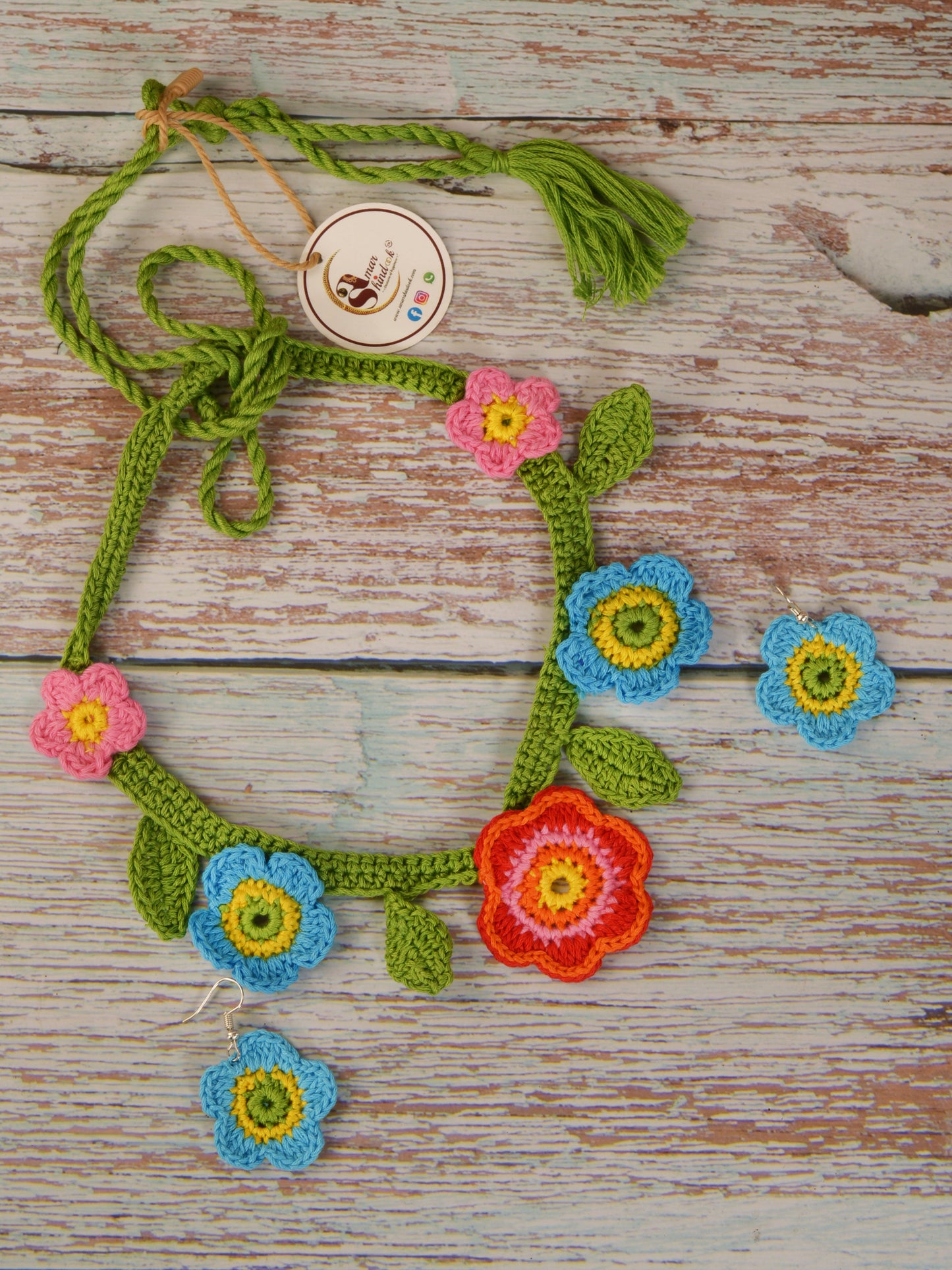Aadilakshmi Crochet Necklace & Earrings set