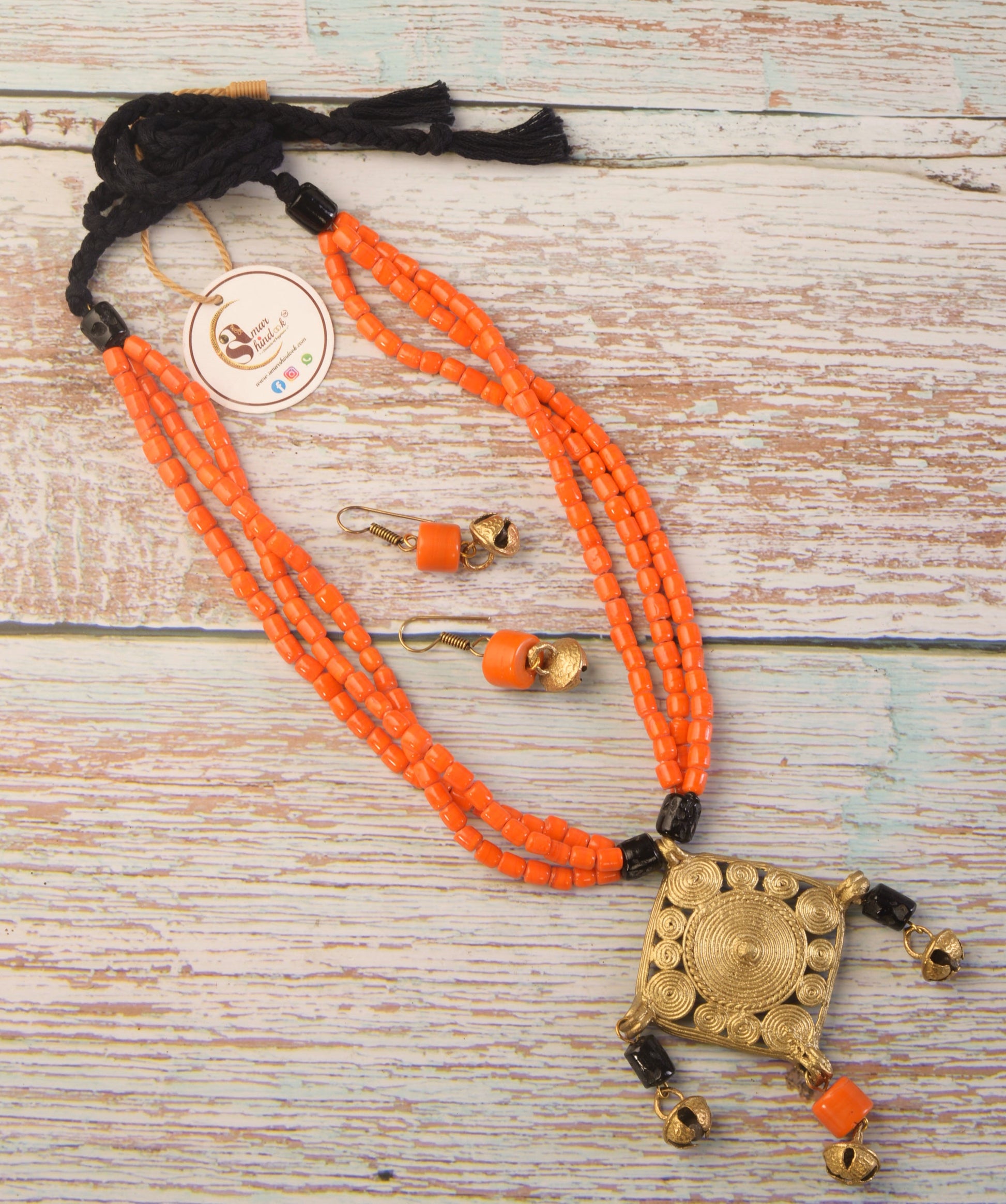 Rishvi Dokra Jewellery Necklace & Earrings Set