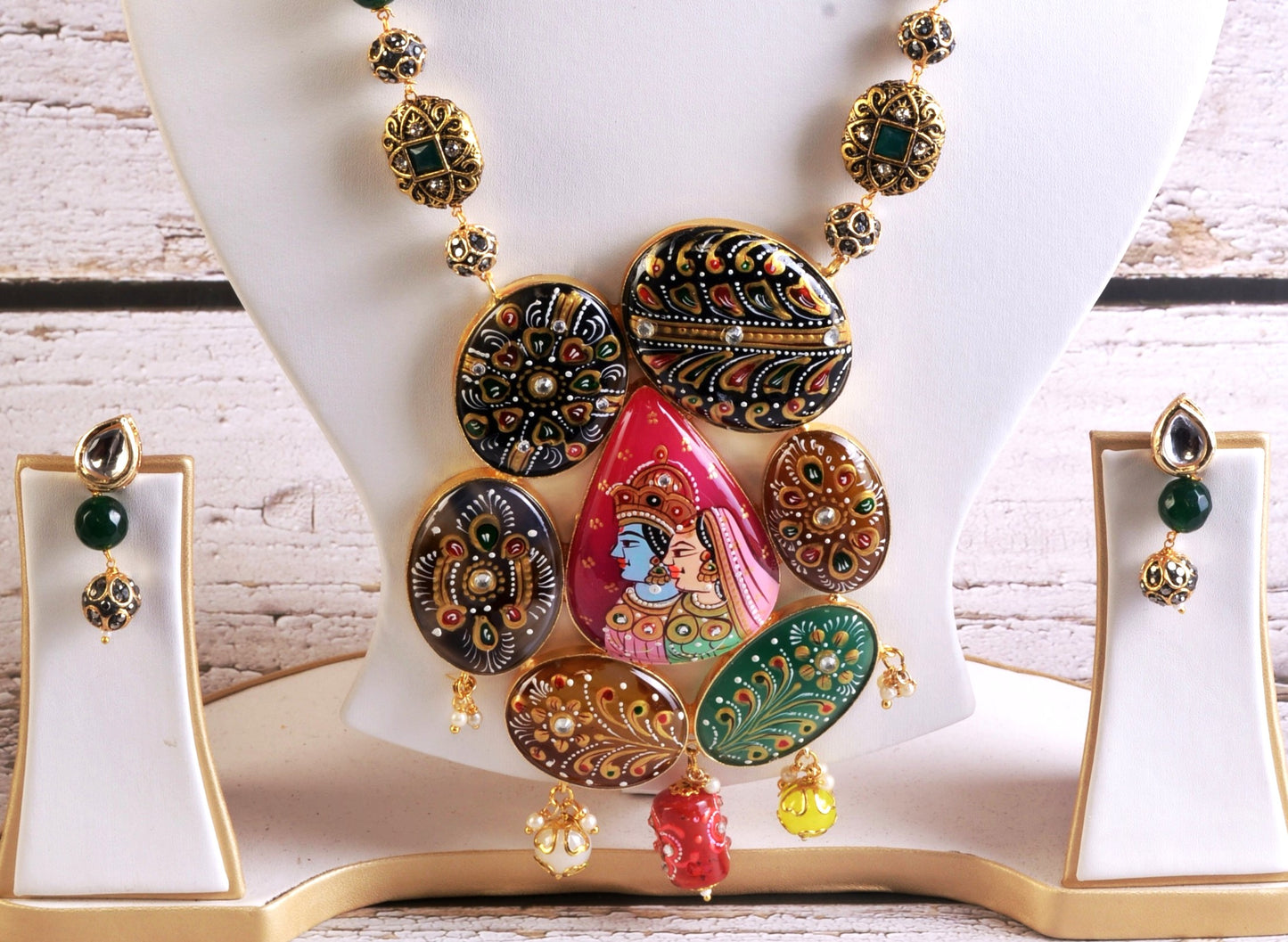 Damayantee Tanjore Necklace & Earrings set