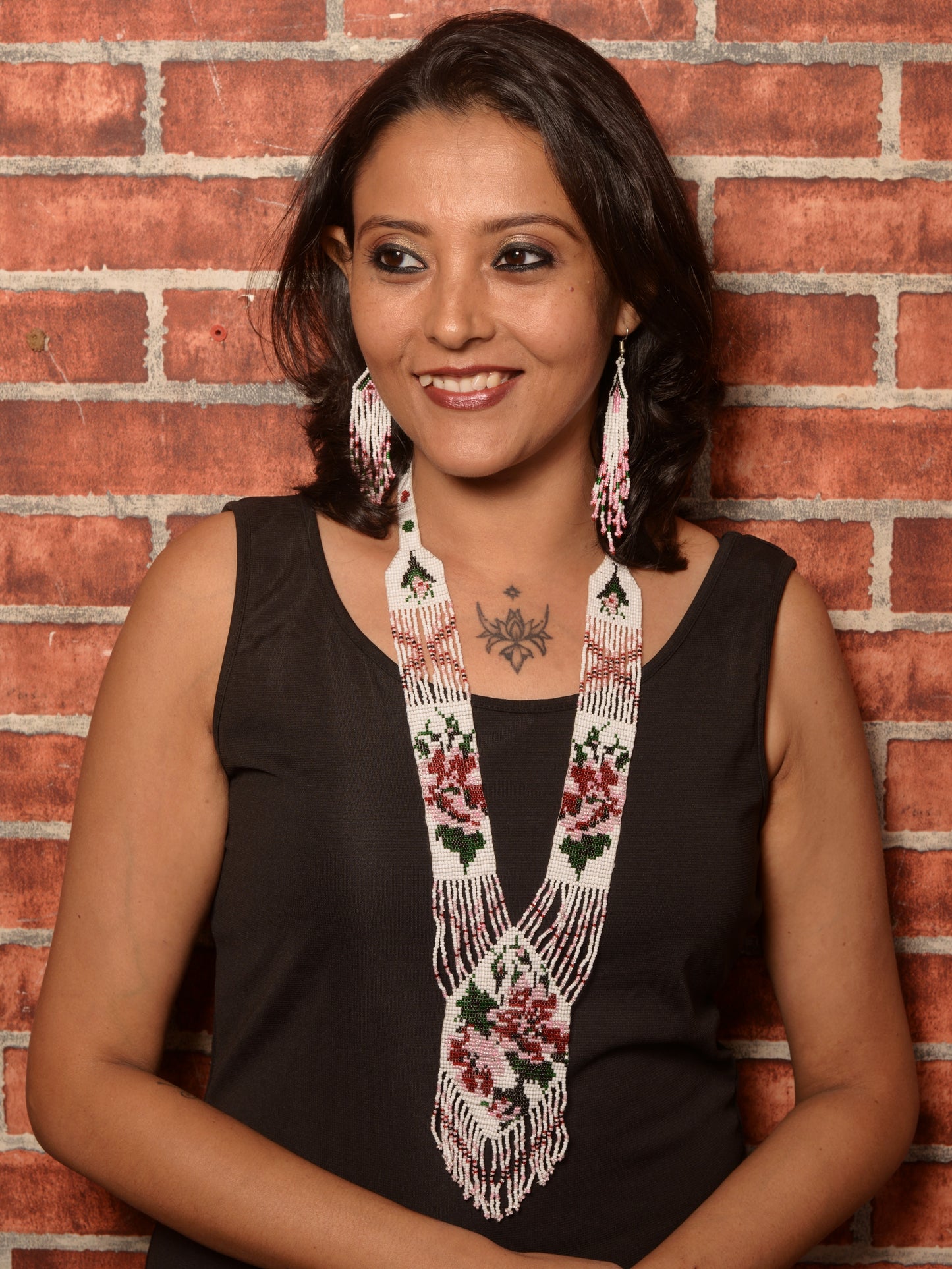 Achima Beads Necklace & Earrings Set
