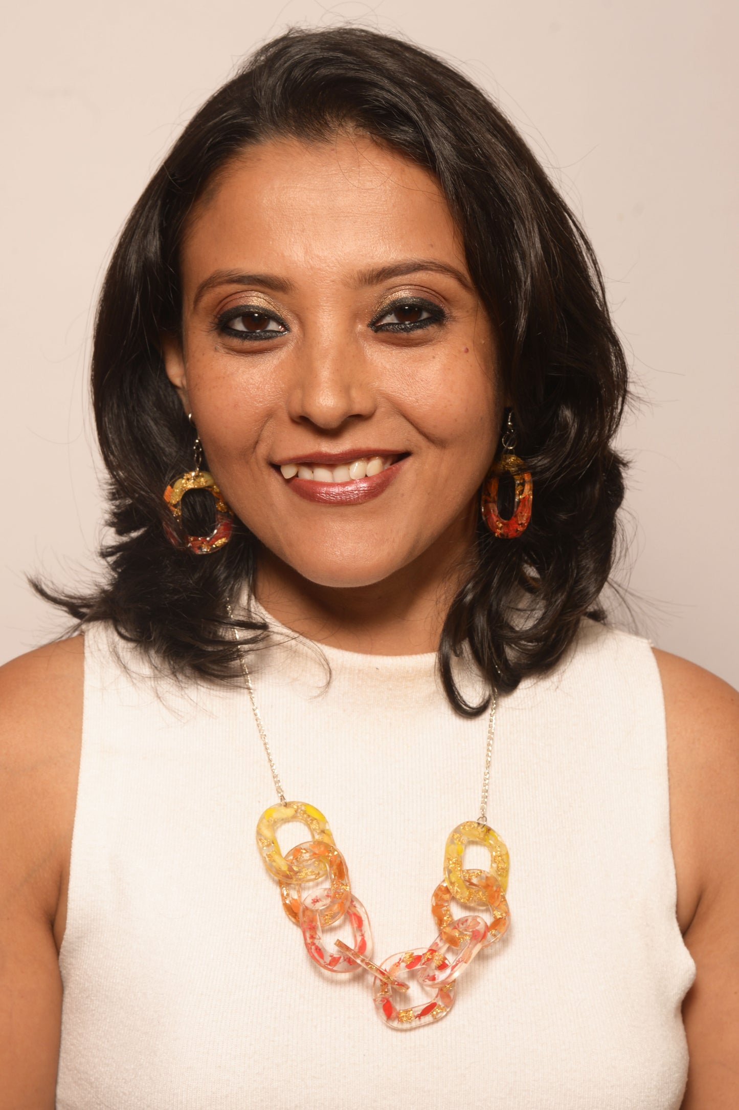 Rosa Resin Pendant & Earrings set
