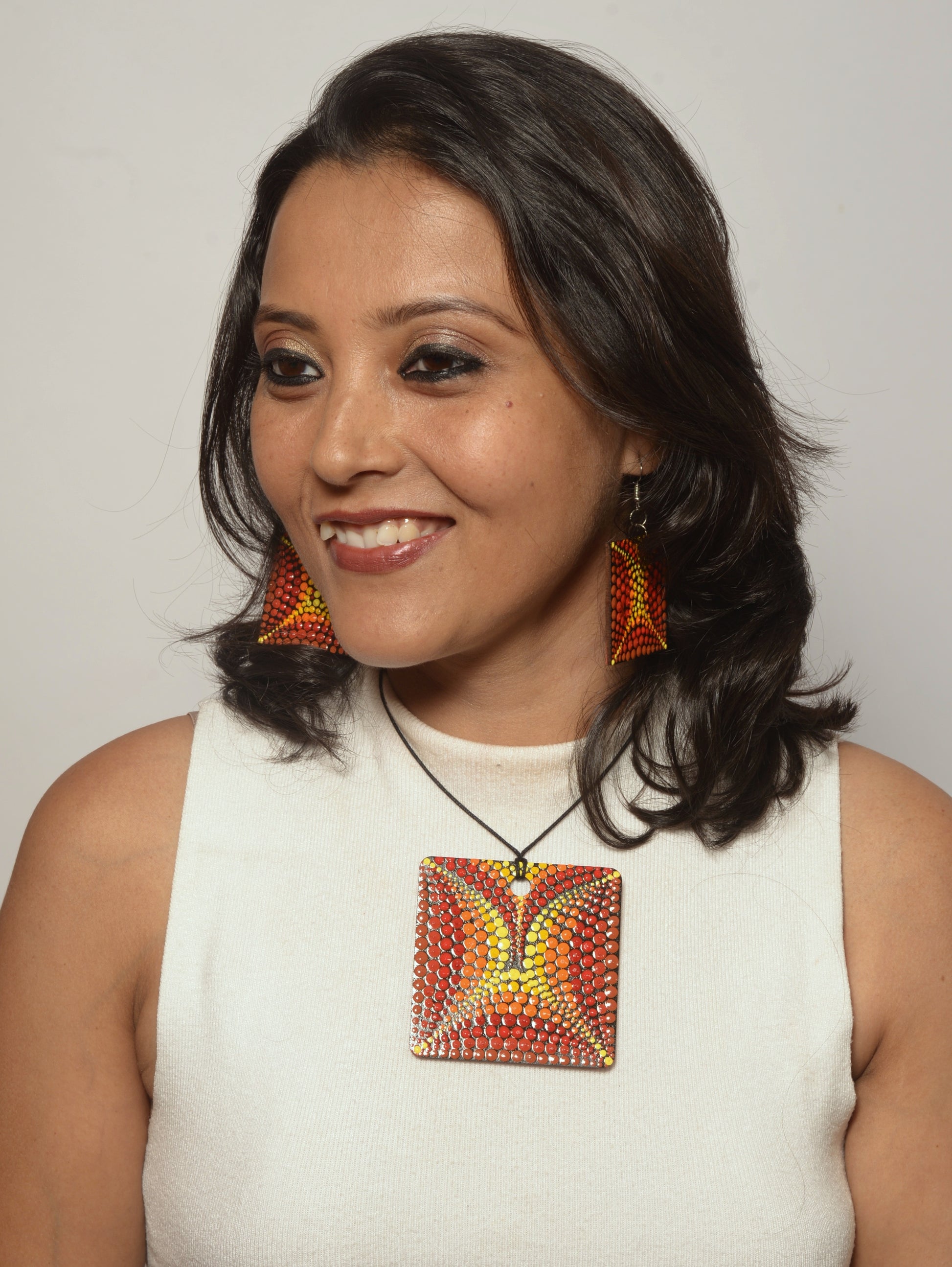 Indira Mandala Pendant & Earrings set