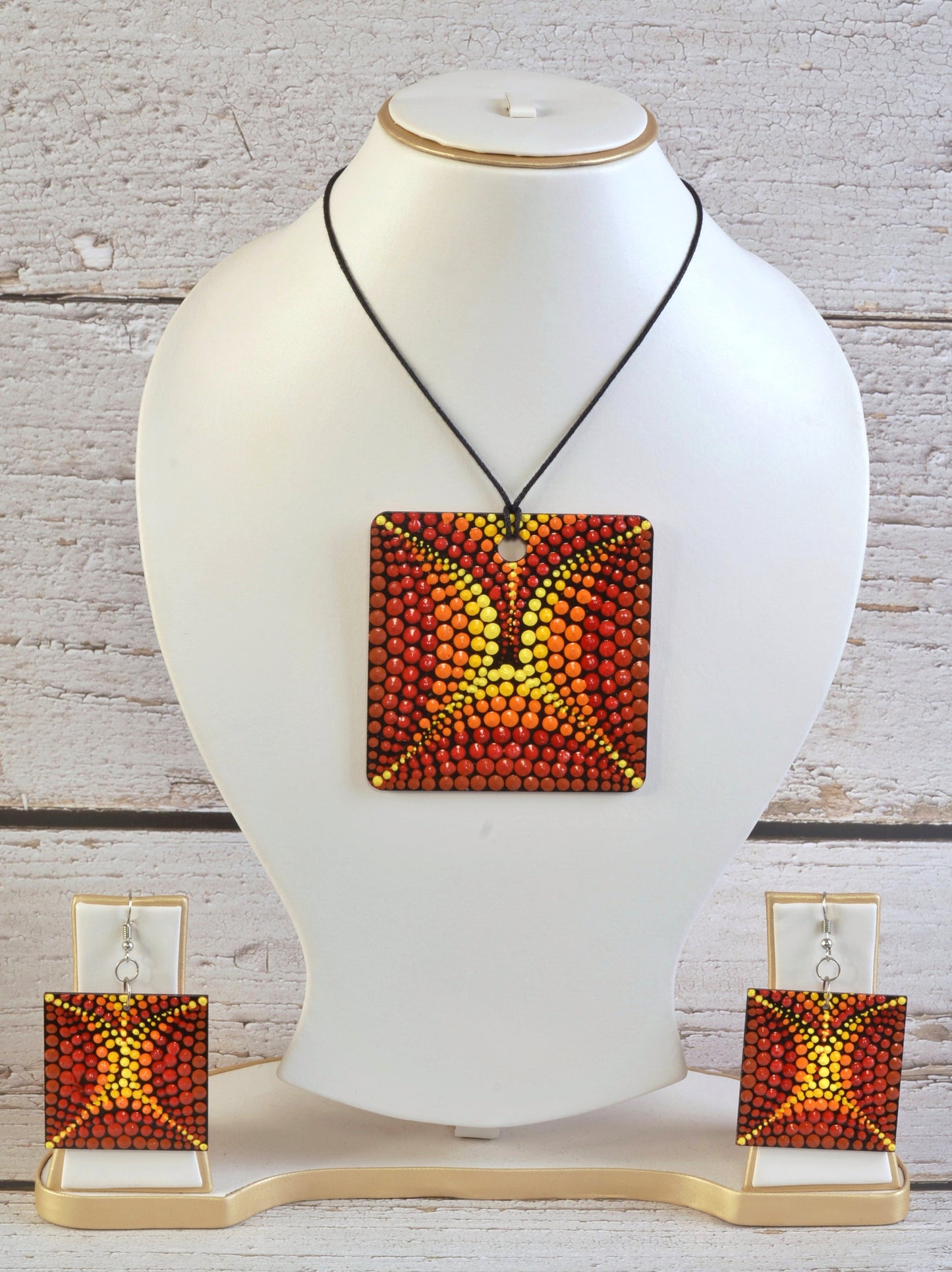 Indira Mandala Pendant & Earrings set