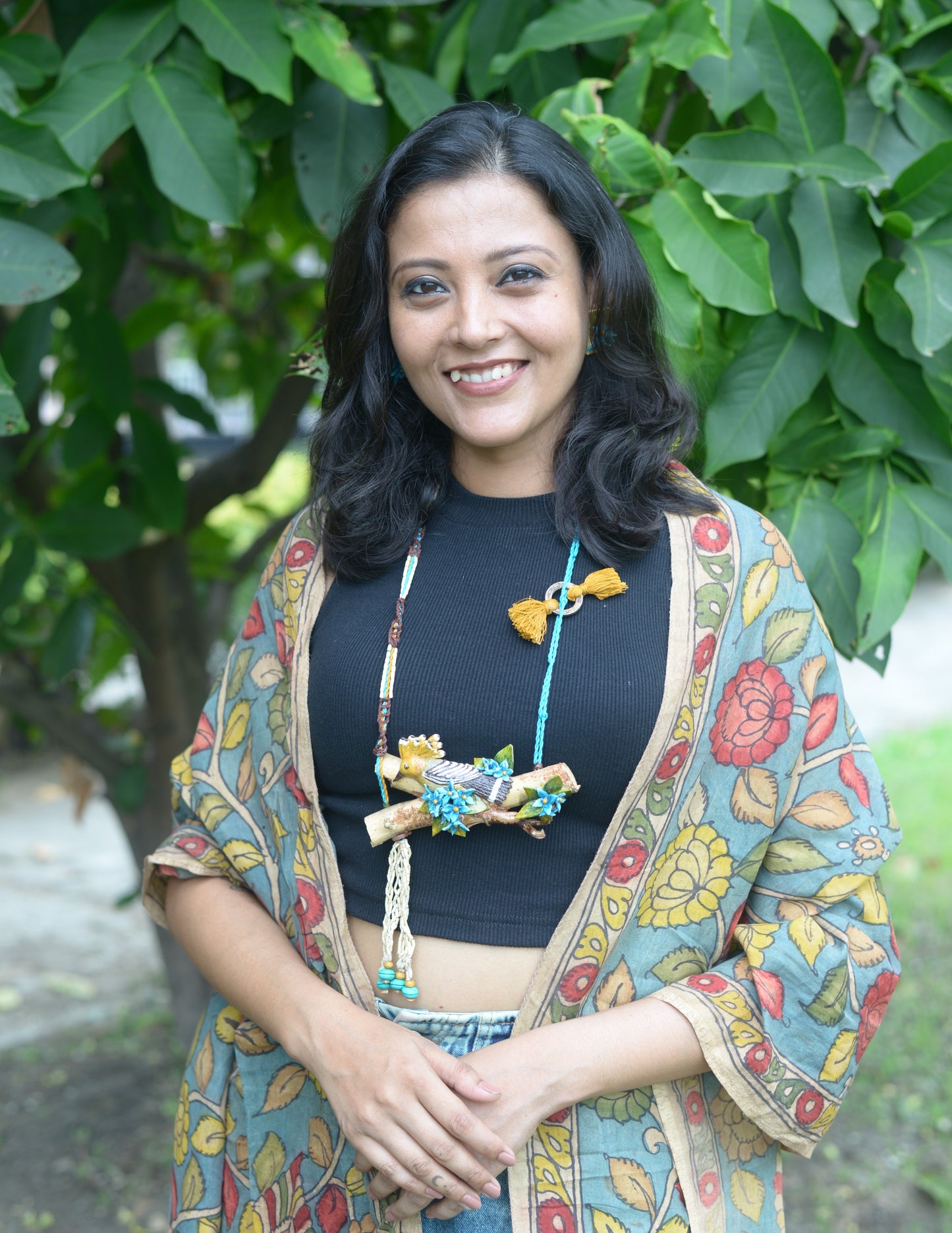 Upupa Hoopoe Clay Necklace & Earring set