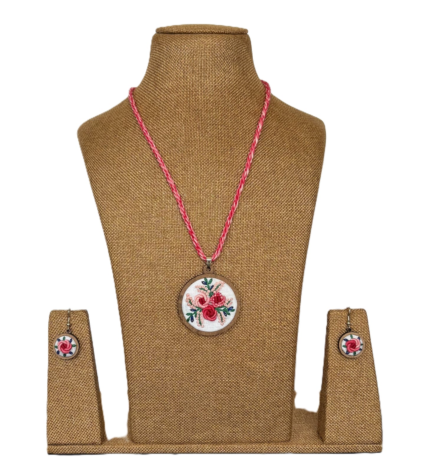 Takshvi Embroidered Fabric Necklace & Earrings set