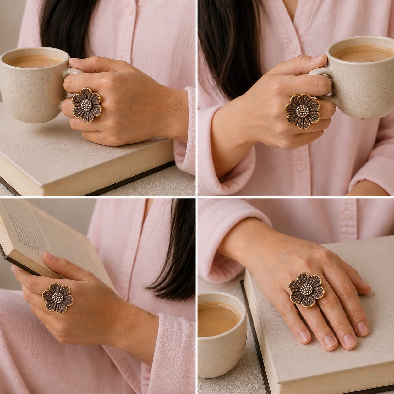 Rutvi Coco Shell Finger Ring