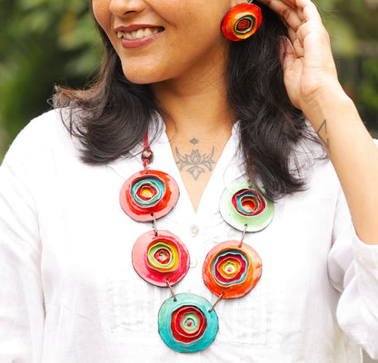 Urmika Clay Necklace & Earring set