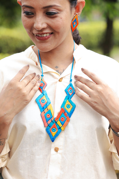 Athena Clay Necklace & Earring set
