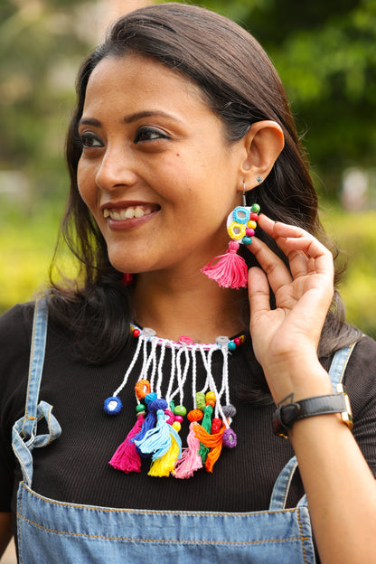 Padmakshi Mirror work Necklace & Earrings set