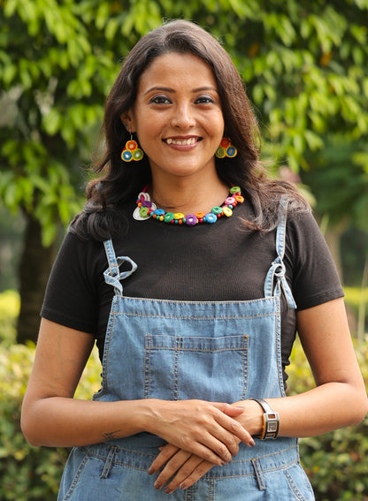 Nanda Mirror work Necklace & Earrings set