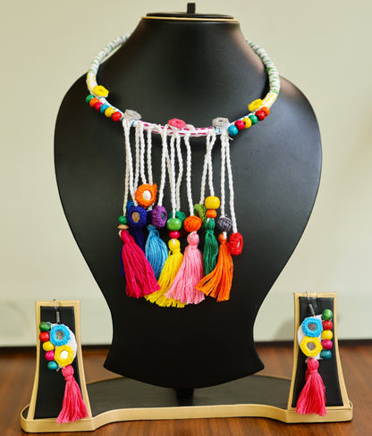 Padmakshi Mirror work Necklace & Earrings set