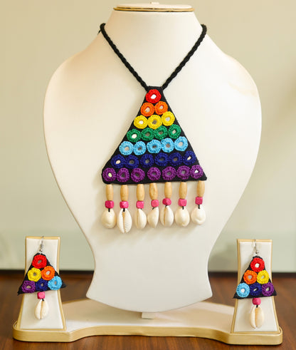 Malini Mirror work Necklace & Earrings set