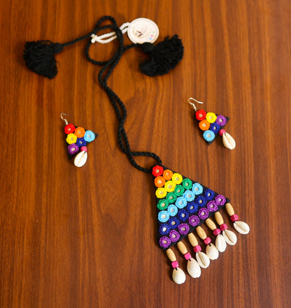 Malini Mirror work Necklace & Earrings set