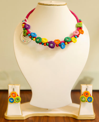 Nanda Mirror work Necklace & Earrings set