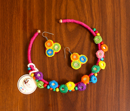 Nanda Mirror work Necklace & Earrings set