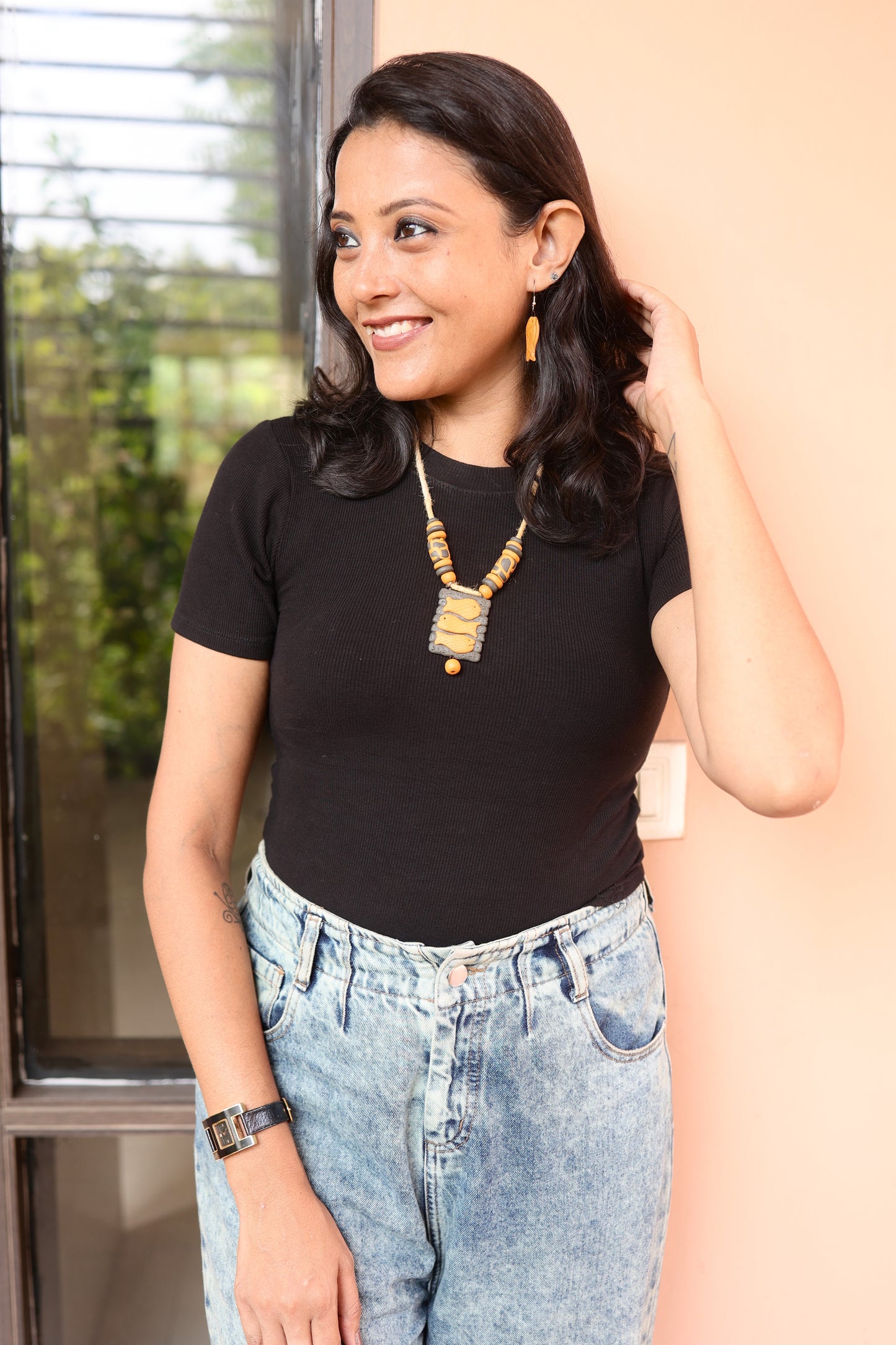 Krisha Poly Ceramic Necklace & Earring set