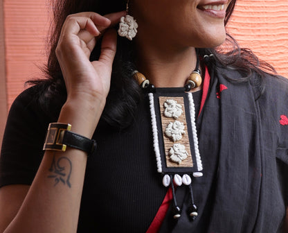 Ganapati Poly Ceramic Necklace & Earring set