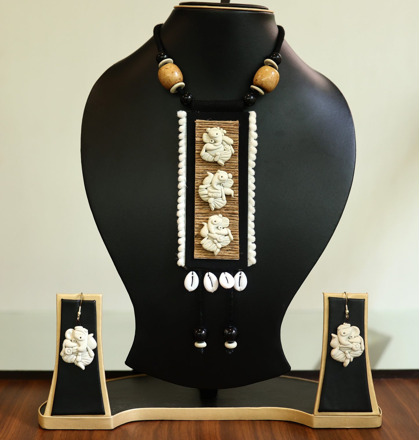 Ganapati Poly Ceramic Necklace & Earring set