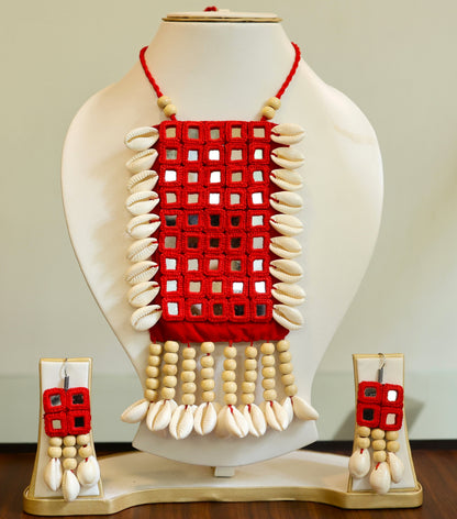 Charulekha Mirror work Necklace & Earrings set
