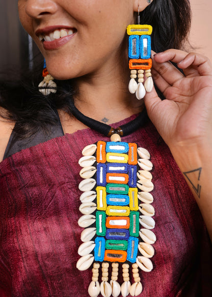 Amala Mirror work Necklace & Earrings set
