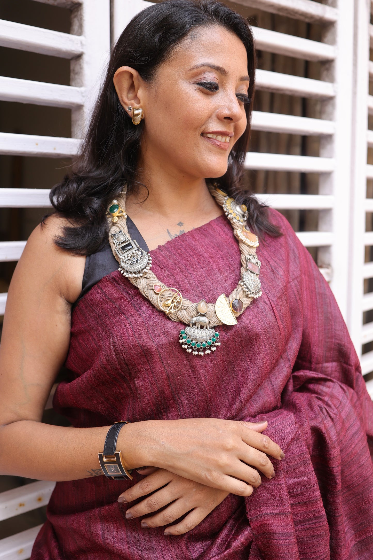 Anwita Jute Ornamental Necklace & Earrings set